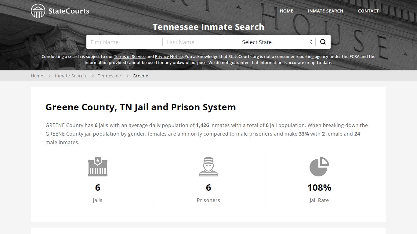 Greene County, TN Inmate Search - StateCourts